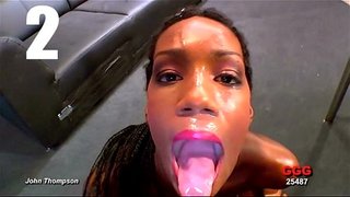 Ebony cumslut swallows leuwih ti 30 beban
