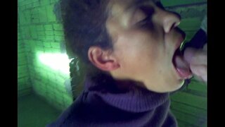 Fucking a brand new in the Rain, taking a load of cum in her mouth