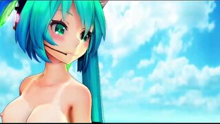 Miku Προσάρτηση Σέξι Χορό Γυμνό MMD
