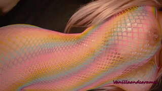 Busty Blonde Slut Masturbates With Her Long Lollipop